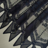 Triogift 1PC Black Lace Bows Sheer Curtain for Bay Window Voile Drape Cabinet Kitchen Door Cafe Home Decoration