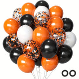 Triogift 32pcs Halloween Balloons Black Orange Balloons ,Suitable for Halloween Celebration Party Bar Anniversary Graduation Decoration