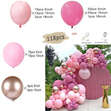 Triogift Boho Dusty Retro Pink Balloons Garland Arch Kit Bride Wedding Birthday Party Decoration Girls Baby Shower Rose Gold Ballon Chain