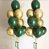 Triogift 30pcs 10inch Retro Dark Green Chrome Gold Latex Balloons Baby Shower Wedding  Anniversary Birthday Party Decoration DIY Supplies