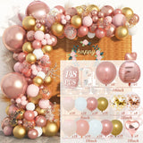 Triogift Rose Gold Balloon Garland Arch Kit Birthday Party Decor Foil Latex Ballon Wedding Birthday Party Baby Shower Balllon