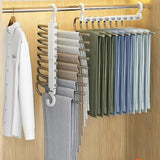 Triogift  Folding Trouser Rack Multifunctional Hanger Clothes Organizer Storage Wardrobe Space Saving Closet Adjustable Pants Hanger