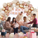 Triogift 112pcs Blush Retro Pink Balloons Garland Arch Kit for Birthday Party Wedding Baby Shower Decorations