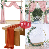 Triogift Wedding Arch Chiffon Wrinkle Resistant Fabric Outdoor Lawn Wedding Decoration Ceremony Decoration Valance Birthday Party Valance