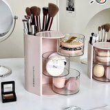 Triogift Rotating Powder Puff Storage Box Dust-proof Desktop Beauty Egg Air Cushion Rack Multi-layer Lipstick Makeup Brush Storage Rack