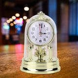 Triogift Mute Desktop Office Clock Desk Clock European Retro Style Living Room Clock Antique Home Decoration