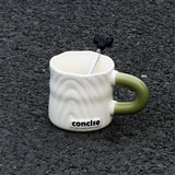 Triogift  -  Modern Simple Coffee Ceramic Mug Milk fufu Collider with Handle Water Cup Household Breakfast Oatmeal Milk Cup