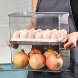 Triogift Refrigerator Storage Box Food Vegetable Fruit Fresh Preservation Transparent PET Box Drain Kitchen Organizer Storage Containers