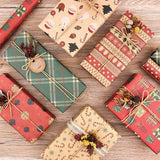 Triogift  Christmas Gifts Wrapping Paper Snowflakes DIY Bag Kraft Paper Birthday Party Gift Card Holiday Packing Decoration Crafts Paper