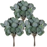 Triogift  5pcs Artificial Plants Green Eucalyptus Leaves DIY Bridal Bouquet For Wedding Party Home Garden Table Decoration Fake Flowers