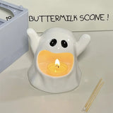 Triogift  Carnival Halloween Cute Ghost Candle Ceramic Decoration Atmosphere Bar KTV Desktop Decoration