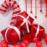 Triogift 22inch Red Green Christmas Gift Boxes Foil Balloons Lollipop Canes Ball Xmas Decoration Party Favor Christmas Decoration Air Glo