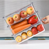 Triogift Refrigerator Storage Box Food Vegetable Fruit Fresh Preservation Transparent PET Box Drain Kitchen Organizer Storage Containers