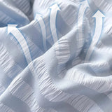 Triogift Seersucker Cool Summer Duvet Double Machine Washable Quilt Mattress Comforter Comfortable Soft Touch Mattress Cover 1pcs