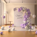 Triogift 97pcs - White Purple Latex Balloon Arch Set Birthday, Wedding, Anniversary, Celebration, Party Decoration