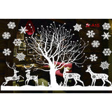 Triogift Christmas Snowflakes Electrostatic Window Clings Stickers Reindeer Santa Claus Window Decals Xmas Home Decorations New Year