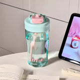 Triogift  500/700ml Cute Water Bottle Sport Tumbler For Girls Kids Plastic Aesthetic Ice Hot Coffee Tea Juice Cup School Drinking Bottle