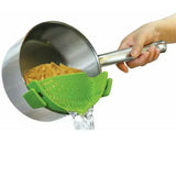 Triogift  Clip On Strainer Silicone for All Pots and Pans Meat Vegetables Fruit Silicone Kitchen Colander