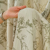 Triogift  High-end chenille curtains finished living room and bedroom blackout fresh pastoral jacquard