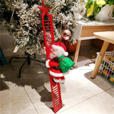 Triogift  Electric Climbing Ladder Santa Claus Doll Toys Funny Christmas Ornaments Gift New Year Christmas Tree Hanging Home Decor Gifts