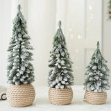 Triogift Mini Christmas Tree Artificial Small Snow Pine Xmas Tree Decorations New Year Party Ornaments Gifts Home Table Decor