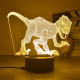 Triogift New 3D Lamp Dinosaur Night Light Kids LED Dino Lamp Lovely USB Acrylic Glasses Table Nightlight for Children Lamp Bedroom Decor