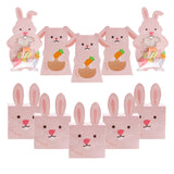 Triogift  6pcs Cute Easter Bunny Candy Box Pink Rabbit Ear Chocolate Biscuit Gifts Packaging Boxes For Happy Easter Birthday Party Decor