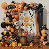 Triogift 118PCS Halloween Balloon Garland Set with Pumpkin Foil Balloons for Scary Party Decorations, Birthdays, Anniversaries, Etc