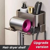 Triogift  Bathroom Hair Dryer Holder Wall-mounted Hair Dryer Stand Hairdryer Organizer Box Toilet Blower Holder Shelf Bathroom Accessories