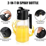 Triogift  2in1 Oil Spray Bottle Home Camping BBQ Vinegar Sauce Sprayer Bottle Kitchen Cooking Oil Dispenser Air Fryer Sprayer Gadgets