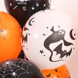 Triogift 12 Inches Halloween Balloons Orange Pumpkin Ghost Latex Inflatable Balloons Kids Toys Halloween Party Decoration Supplies