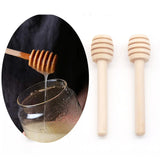 Triogift  10/50/100pcs Wooden Honey Spoon Honey Dipper Wood Stirrers Stick Honey Jar Stick Collect Dispense Coffee Stirring Tools Wed Gift