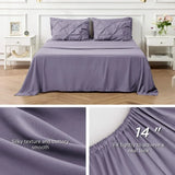 Triogift  Comforter Set Grayish Purple - Cal King Bed Set 7 Pieces,King Bedding Set with Comforters, Sheets, Pillowcases Shams