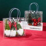 Triogift 4pcs Transparent Tote bag Christmas Party Gifts Bag Wedding Birthday Party Decoration Candy Bags Kids Birthday Packing Bag