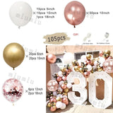 Triogift Tender Pink Gold Balloon Garland Arch Kit Wedding Birthday Party Decoration Adult Kids Baby Shower Decor Ballon Wedding Supplies