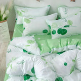 Triogift Korean style ins pastoral green four piece bedding set, small fresh girl heart, student bed sheet, quilt set, three piece set