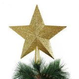 Triogift  Christmas Tree Top Star Ornament Merry Christmas Decorations Shiny Gold Powder Five-pointed Star New Year's Ornament