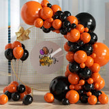 Triogift Orange and Black Latex Balloon Arch Kit, Used for Decorating Birthday Parties, Halloween, Holiday Celebrations, Anniversaries