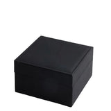 Triogift  Black Matte PU Leather Square Clamshell Watch Storage Box Provide Free Logo Carving Service Personalized Logo Customization Gift