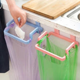 Triogift Trash Rack Storage Garbage Bag Holder Cupboard Door Back Kitchen Garbage Rubbish Bag Cabinet Hanging Trash Rack Kitchen Orgnizer