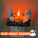 Triogift Halloween Decoration 2024 New Ghost Bonfire Night Light EU US UK Plug Funny Cute Chost Design Lamp Home Decor