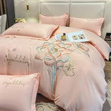 Triogift New Class a High Precision Cotton Brushed Embroidery Four-Piece Set Pure Cotton Bed Sheet Duvet Cover