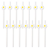 Triogift  10/20pcs Daisy Flower Paper Straws Daisy Birthday Party Decorations Disposable Drinking Straw Baby Shower Wedding Decoration