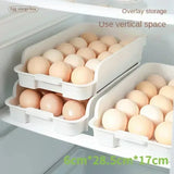 Triogift 1Pcs Plastc Automatic Rolling Egg Rack Bracket Storage Box Egg Organizer Roll Refrigerator Egg Dispenser Kitchen Use