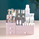 Triogift Cosmetic storage box drawer style Makeup brush and lipstick compartment shelf Dressing table desktop organizer box