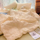 Triogift Summer Cool Quilt Comforter Korean Princess Style Solid Color Bubble  Seersucker  Newstyle Duvets Thin Blanket 봄이불