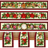 Triogift Merry Christmas Red Black Grid Snowflake Table Runner Christmas Decoration For Home  Navidad Natal Xmas Tablecloth New Year