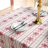 Triogift Simple Polyester Cotton Imitation Hemp Red Snow Christmas Tablecloth Printed Coffee Table Cloth Table Cover Rectangular Mesa