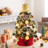 Triogift New 45/60cm Merry Christmas Tree For Home Desktop Decoration Cristmas Ornament Xmas Navidad Gifts Led New Year Tree