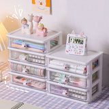 Triogift Stationery Storage Box Desktop Student Ins Drawer Pen Cabinet Office Tape Hair Accessories Kawaii Sundries Organizer